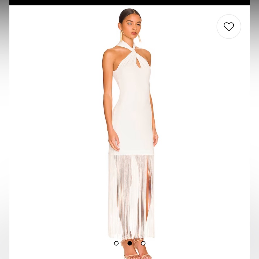 Alice + Olivia Twist Neck Fringe Dress
